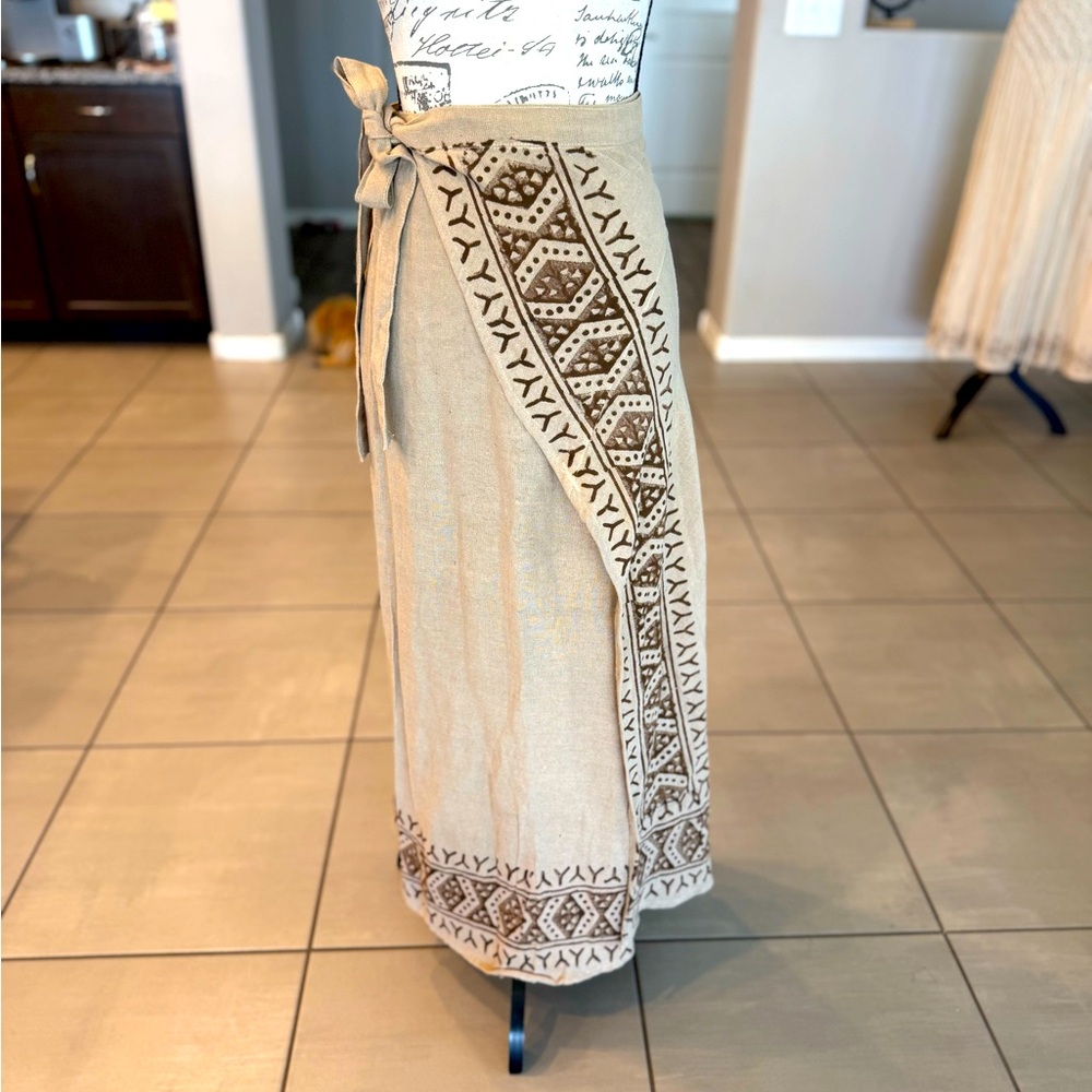 Earth in Echo Beige Prana Wrap Skirt Free Size